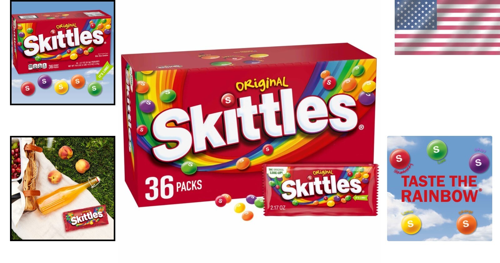 Bulk Candy Box - 36 Packs of 2.17-Oz Individually Wrapped Fruity Treats