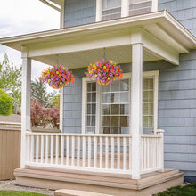 Load image into Gallery viewer, Easy Assembly Faux Flower Hanging Basket - Delightful Outdoor Decoration