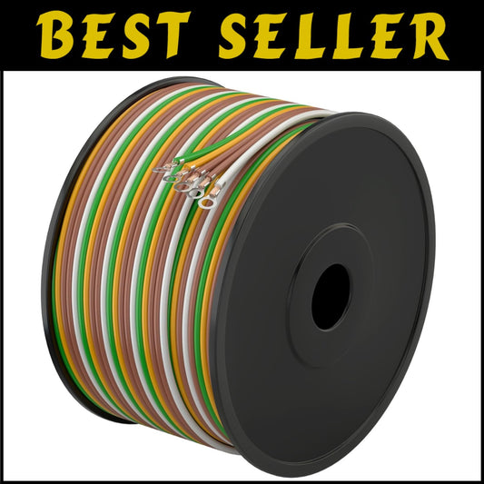 100Ft 14AWG Color-Coded 5-Way Trailer Wiring Cable - Durable and Easy Install