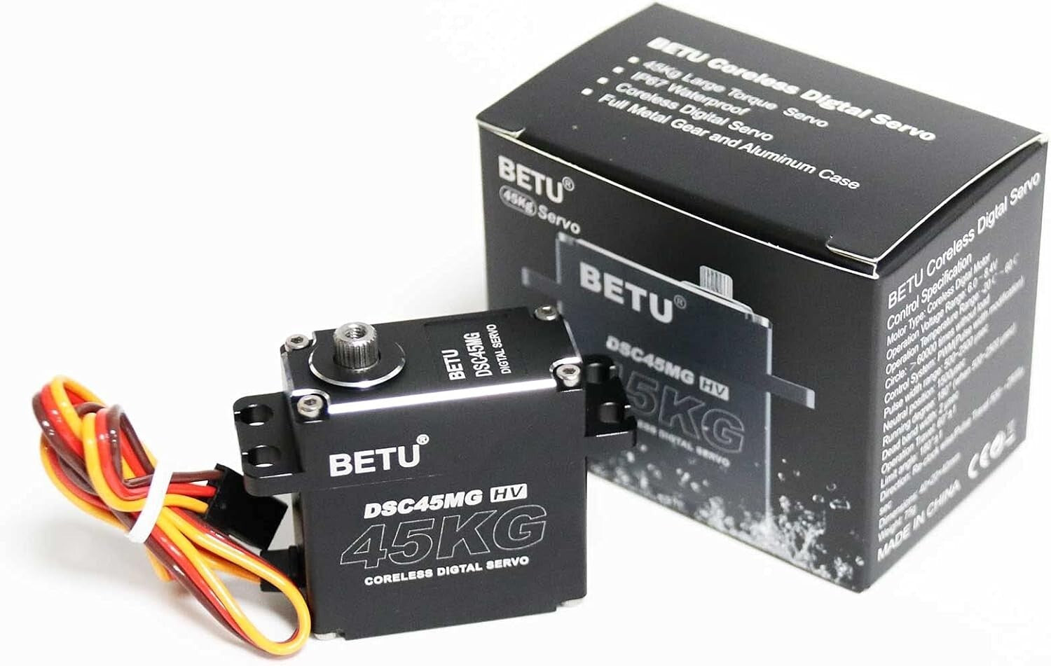 Precision 45Kg Coreless Servo Motor with 180° Control - Lightweight & Durable