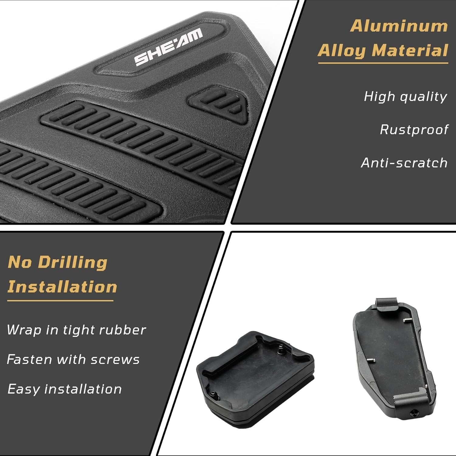 Anti-Slip Aluminum Pedal Pad Kit for 2018-2025 Wrangler & Gladiator JT