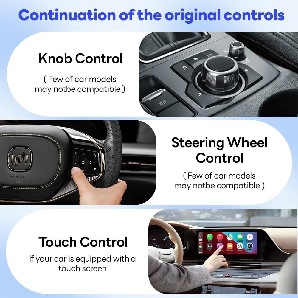 5.0 Wireless CarPlay/Android Auto Adapter - Convert Wired to Wireless, 2015-2025
