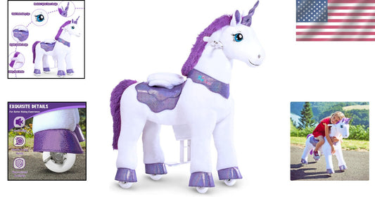 Interactive 30-Inch Unicorn Riding Stuffed Animal - Safe Fun for Young Riders