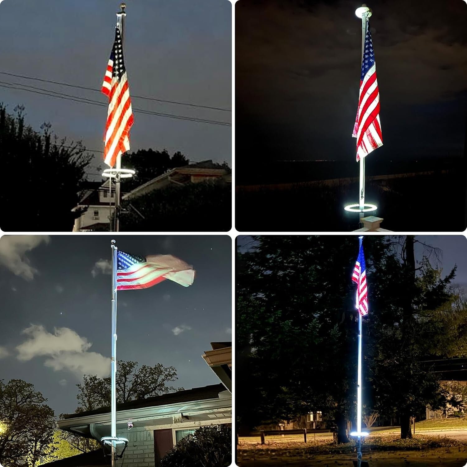 All-Weather 4640 Lumen Solar Flagpole Light with Automatic Dusk to Dawn Sensor