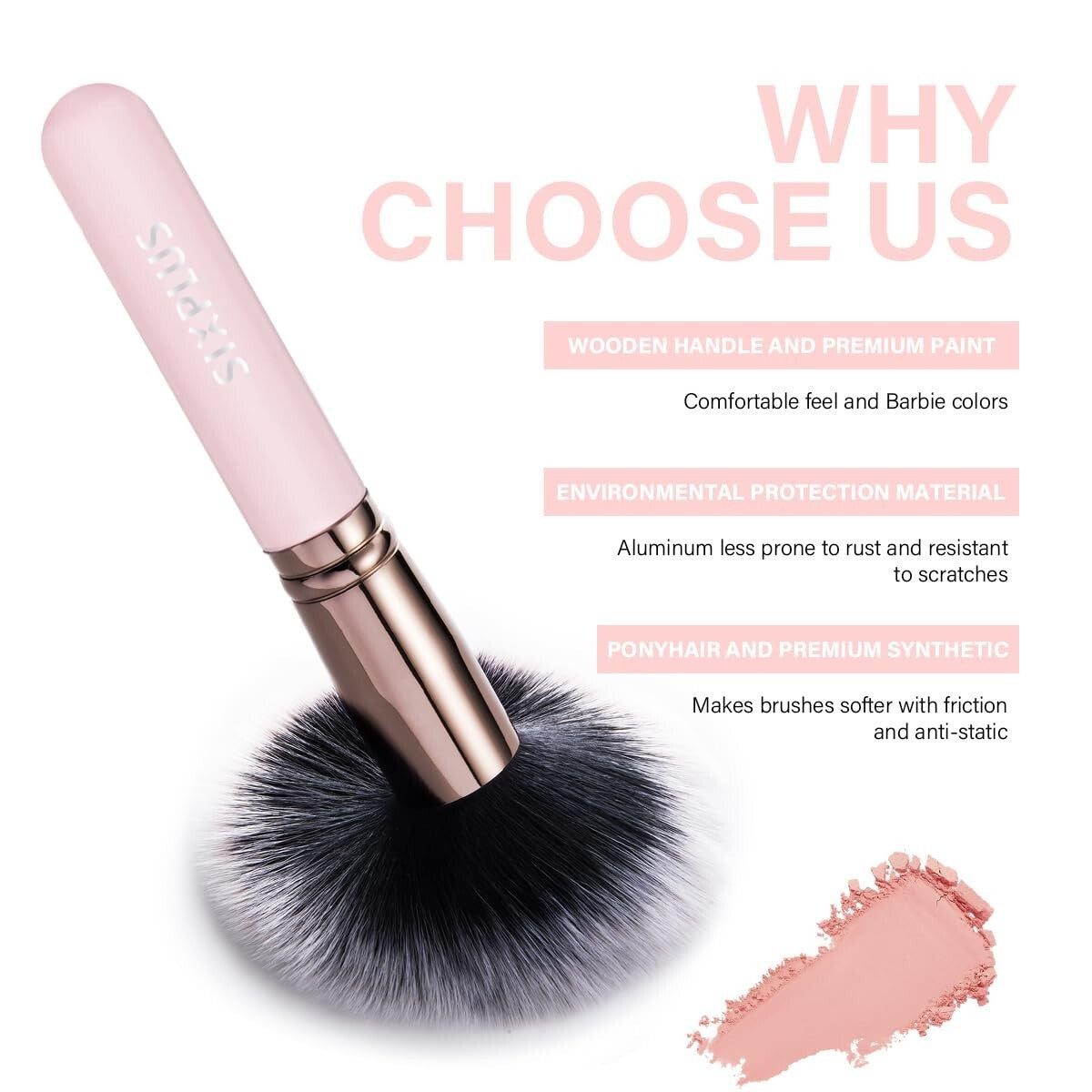 Travel-Friendly 15-Piece Pink Makeup Brushes - All Skin Types, Elegant Gift