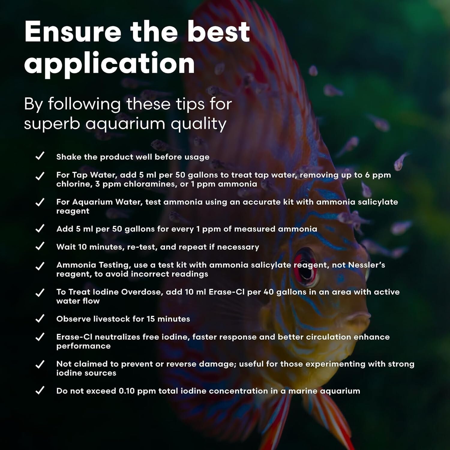 Erase-Cl: Chloramine, Chlorine & Ammonia Remover for Fish Tanks - 67.6 fl oz