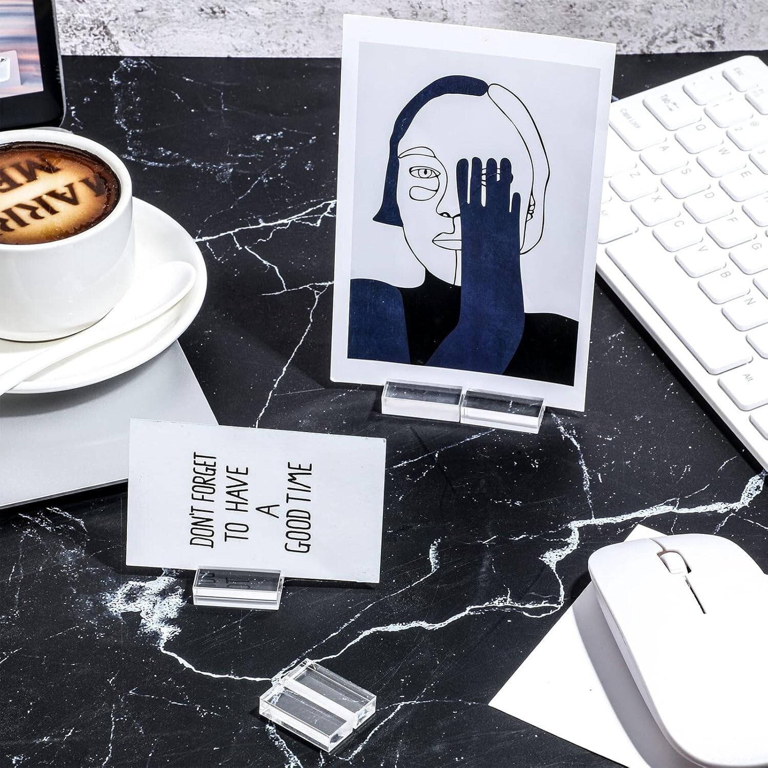 Elegant Acrylic Table Stands - 100 Pack of 1.2 Inch Card Holders for Weddings