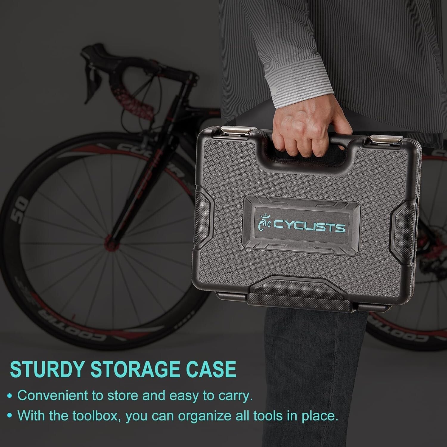 Durable Bike Tool Set with Storage Case - 22 Carbon Steel Tools Included