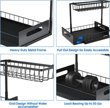 Load image into Gallery viewer, 2-Pack Adjustable L-Shape Under Sink Organizer - Rust-Resistant &amp; Multi-Purpose
