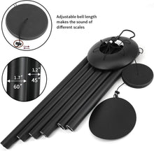 Load image into Gallery viewer, 60" Extra Large Metal Wind Chimes - Deep Tone Garden Decoration in Black