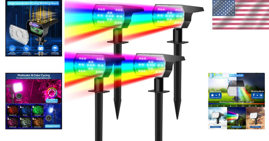 7 Lighting Modes Solar Outdoor Lights, Waterproof IP68 - Perfect for Decoration