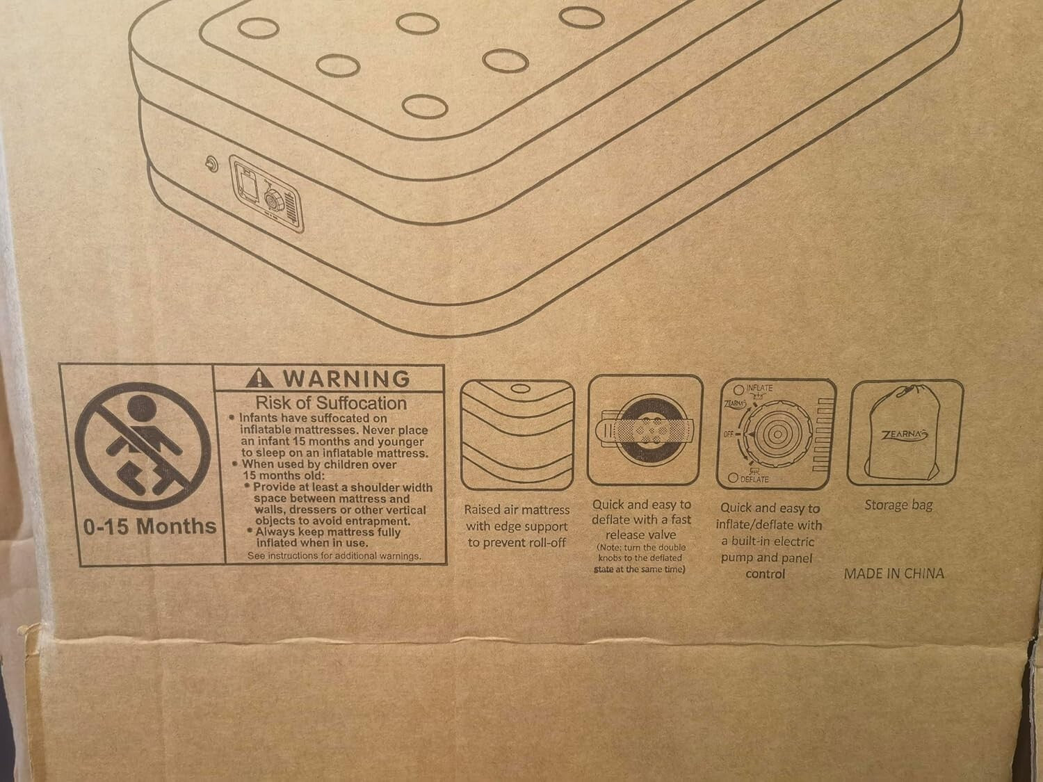 Portable Blow Up Mattress with Slip-Resistant Base - Ideal for Camping & Guests