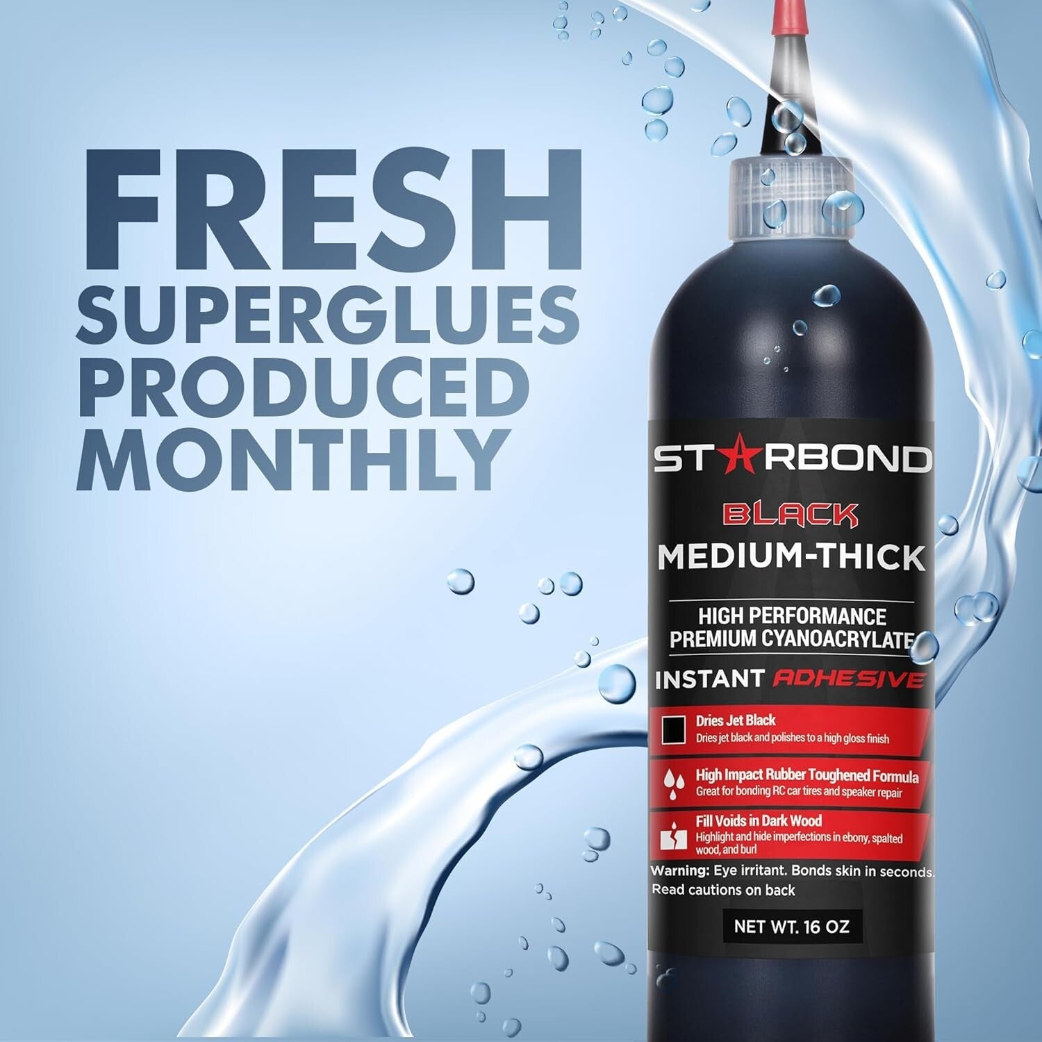 Complete 16 OZ Wood Adhesive Kit - Fast-Bonding CA Glue with Extra Applicators