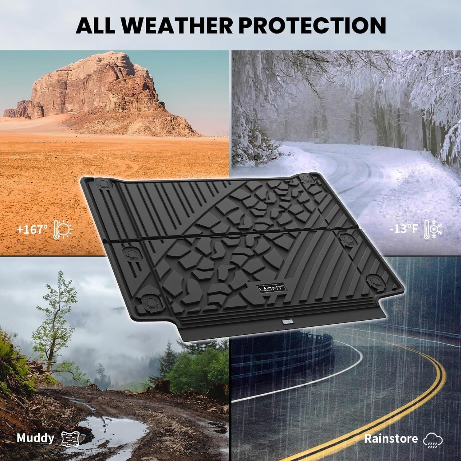 Durable All-Weather Cargo Mat for Jeep Wrangler Unlimited 4XE 2021-2025 Edition
