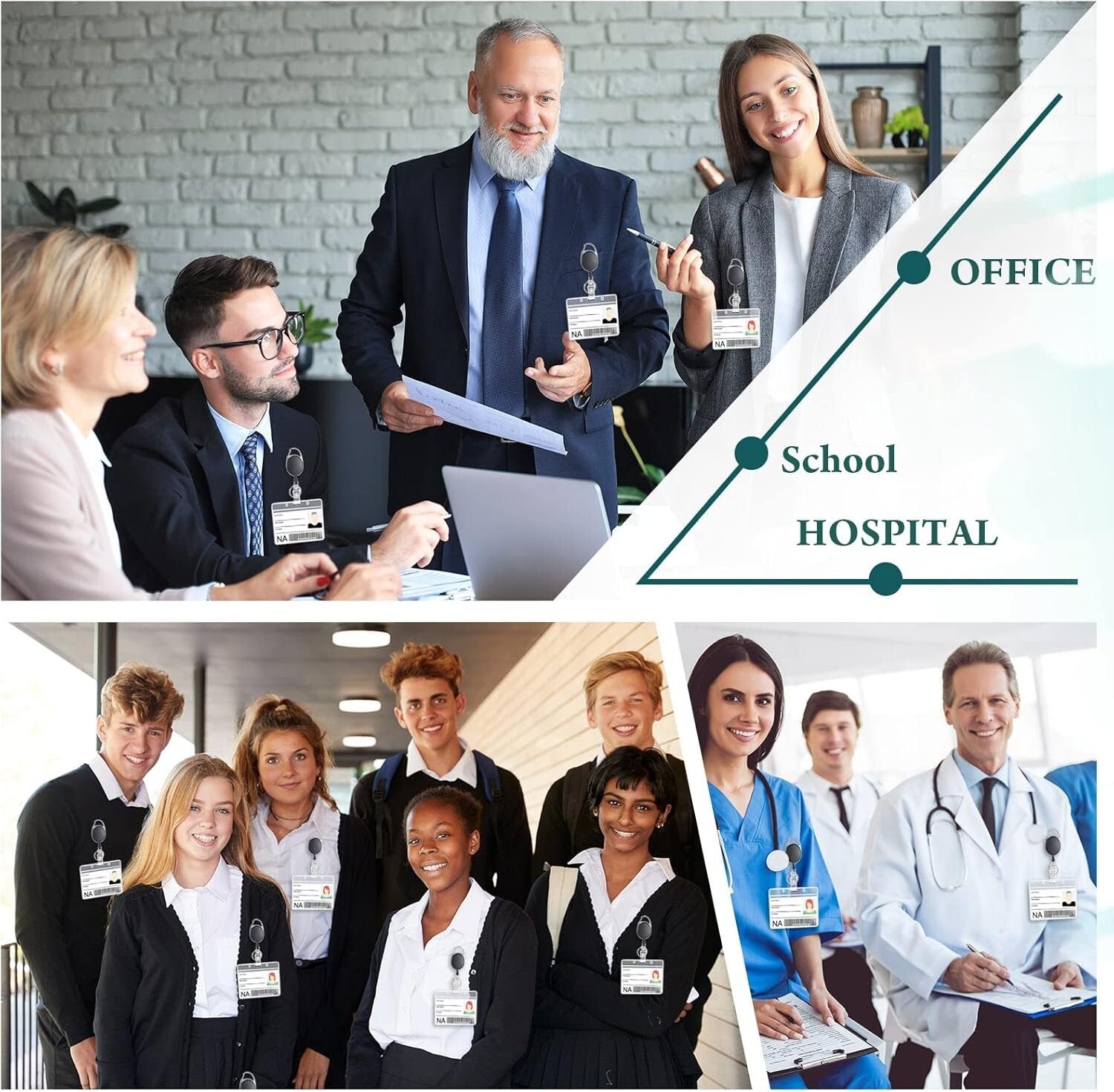 Versatile 80 Pack Retractable ID Badge Reels - Perfect for Office & Healthcare