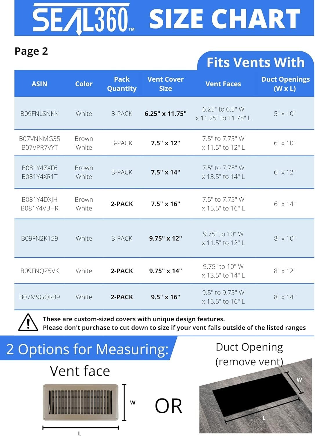 Brown Magnetic Vent Covers Set - Ideal for Floor, Wall, and Ceiling Vents 2-Pack