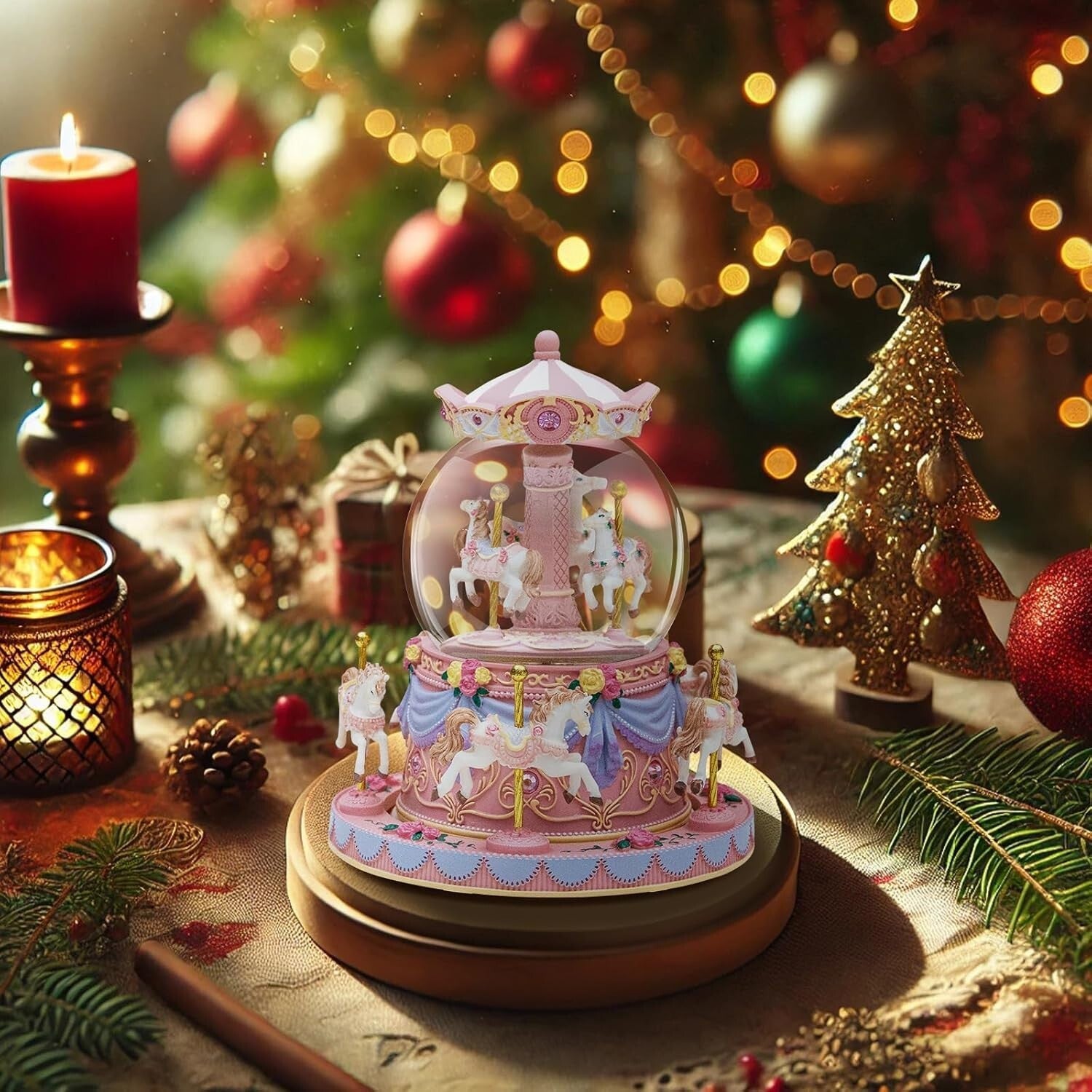 Enchanting Snow Globe Music Box: 'You Are My Sunshine' with Multi-Color Lights
