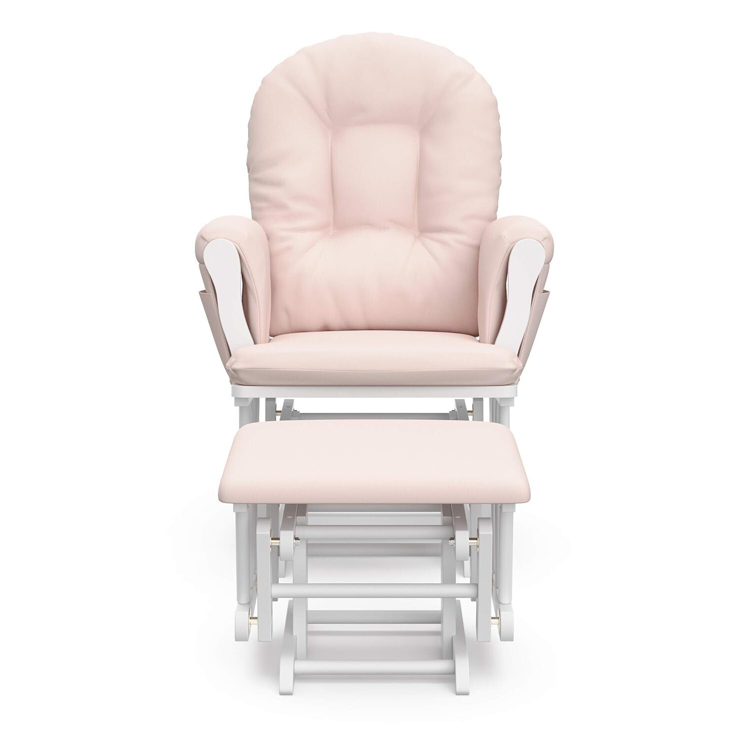 Padded Nursery Hoop Glider & Ottoman with Side Storage – Easy Assembly, Elegant