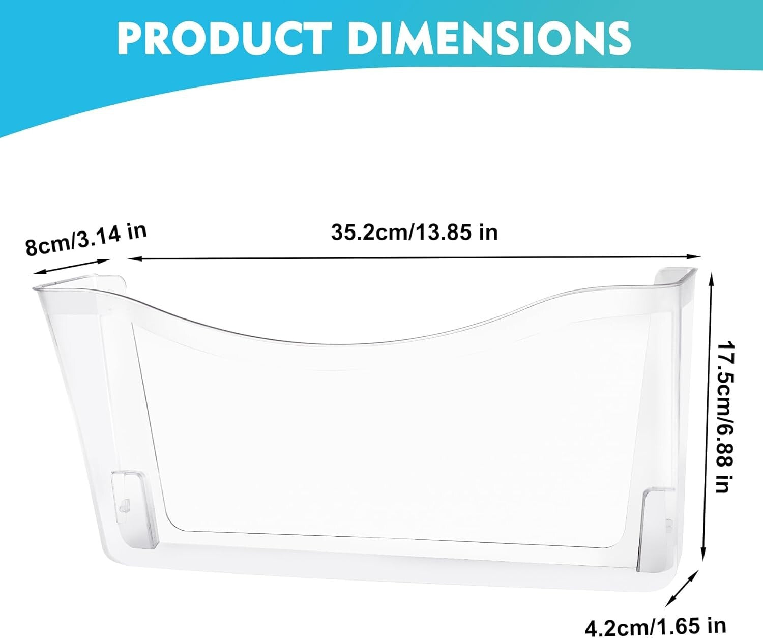 Efficient 8 Pocket Wall File Organizer - Clear Plastic for School, Home & Office