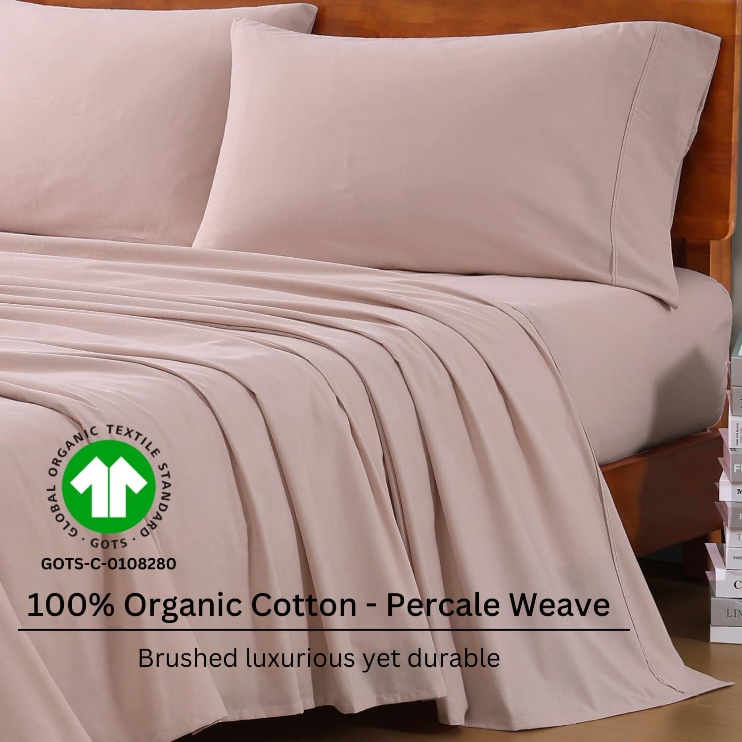 Soft Percale Full Size Cotton Sheet Set – Machine Washable, Fade Resistant