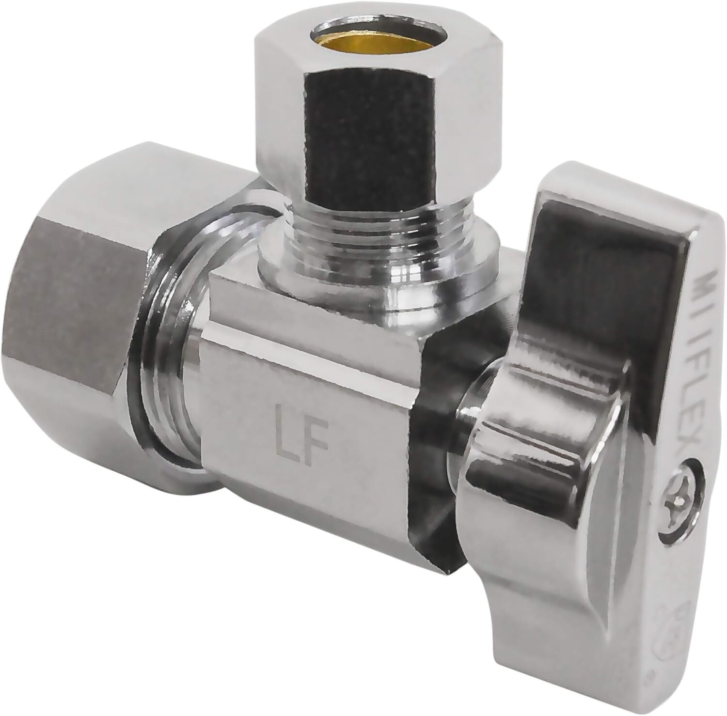 1/4 Turn Chrome Plated Brass Shut Off Valve for Reliable Plumbing - 5 Pack