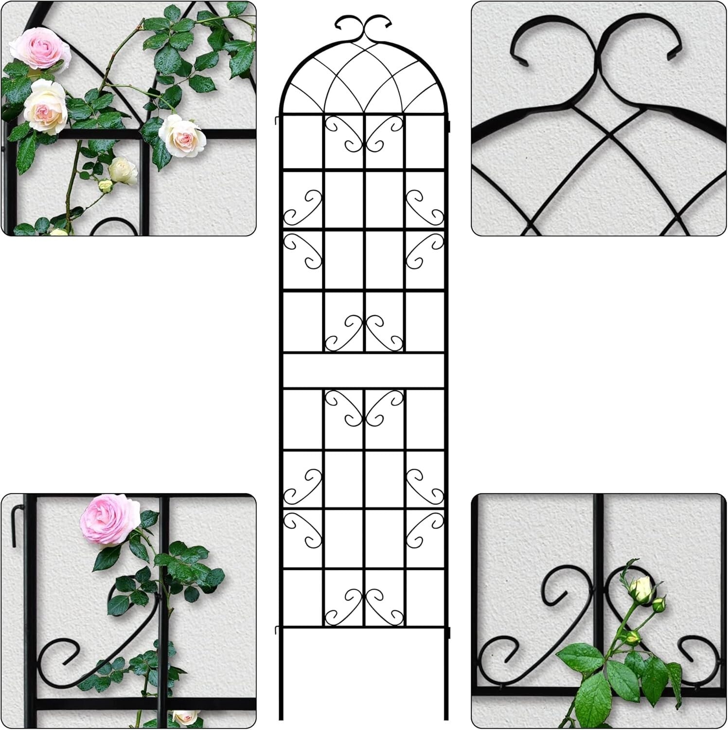 Versatile 4-Panel Outdoor Iron Garden Arch - Cultivate Stunning Climbing Plants
