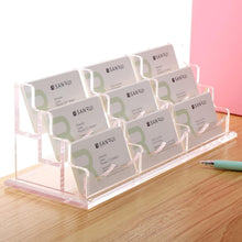 Load image into Gallery viewer, Premium Clear Acrylic Business Card Holder - 9 Slots, 360 Card Capacity