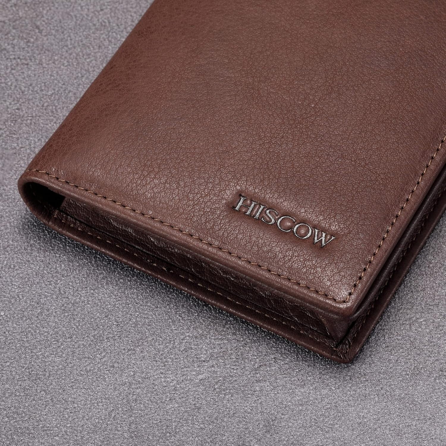 Luxury Italian Calfskin Bifold Wallet with 15 Credit Card Slots - Coffee Color
