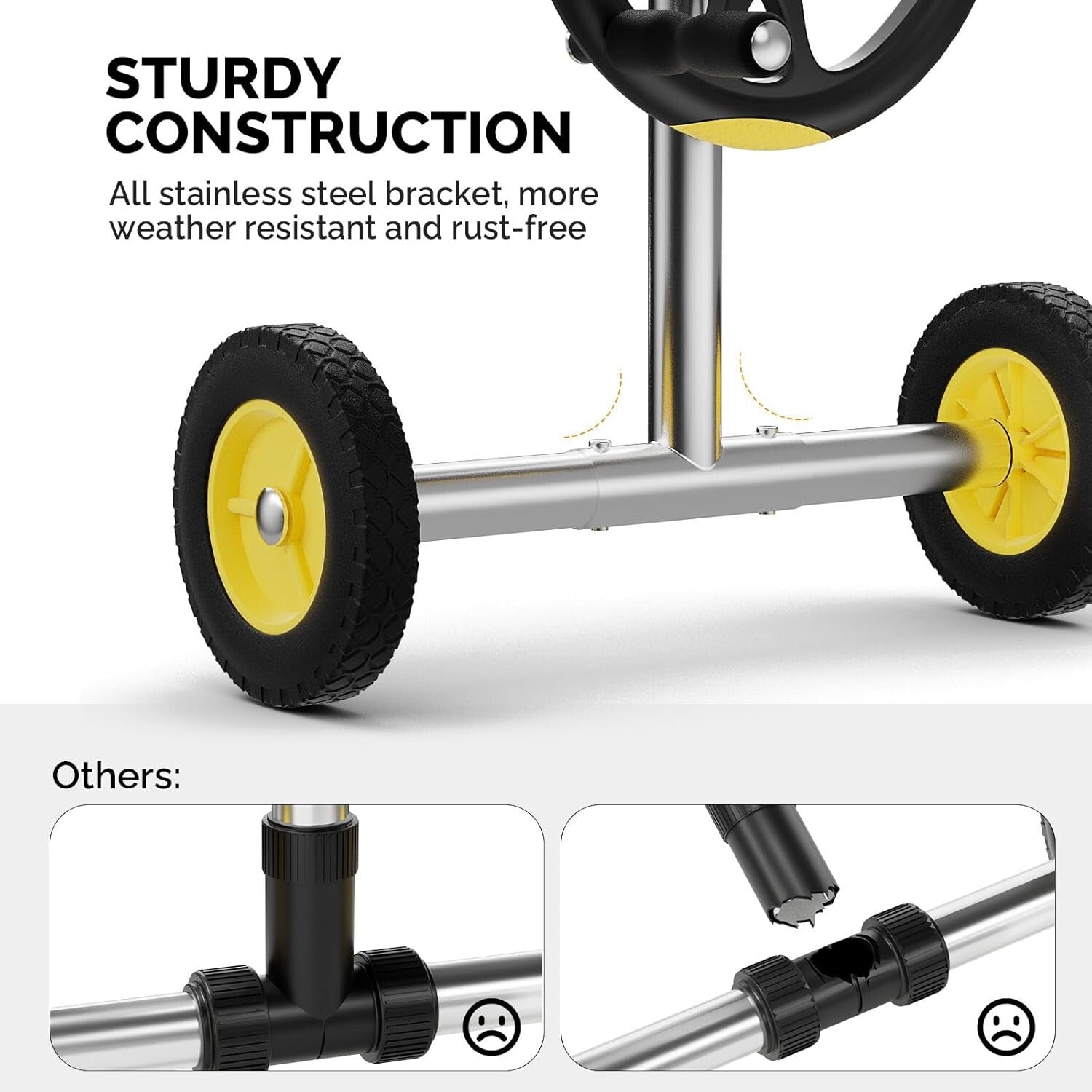 Adjustable In-Ground Pool Cover Reel - Easy Maneuver Solar Cover System