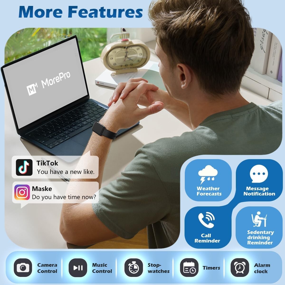 All-in-One Smart Fitness Tracker: Health Monitoring & IP68 Waterproof Design