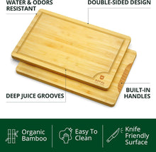 Load image into Gallery viewer, 3-Piece Bamboo Cutting Board Set - Eco-Friendly Meal Prep &amp; Serving Essentials