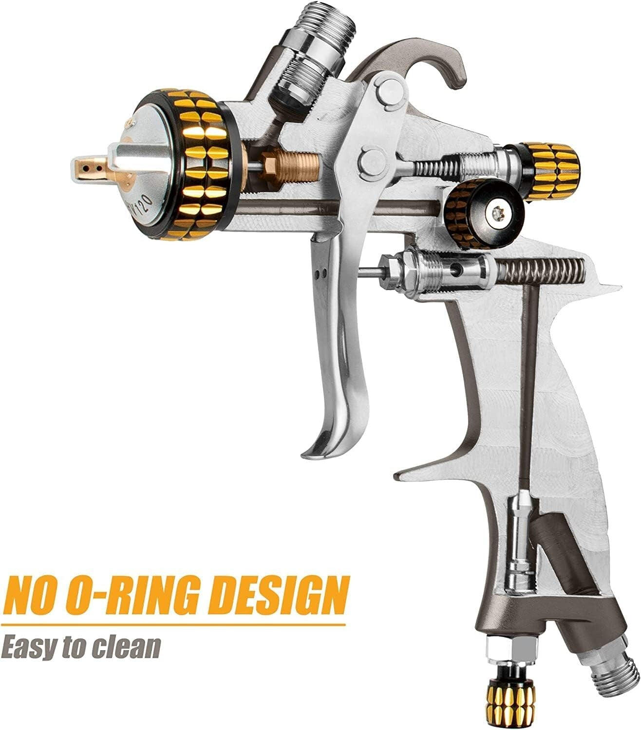 High-Efficiency HVLP Air Spray Gun 14.3 CFM - Perfect Finish with No Drip Design