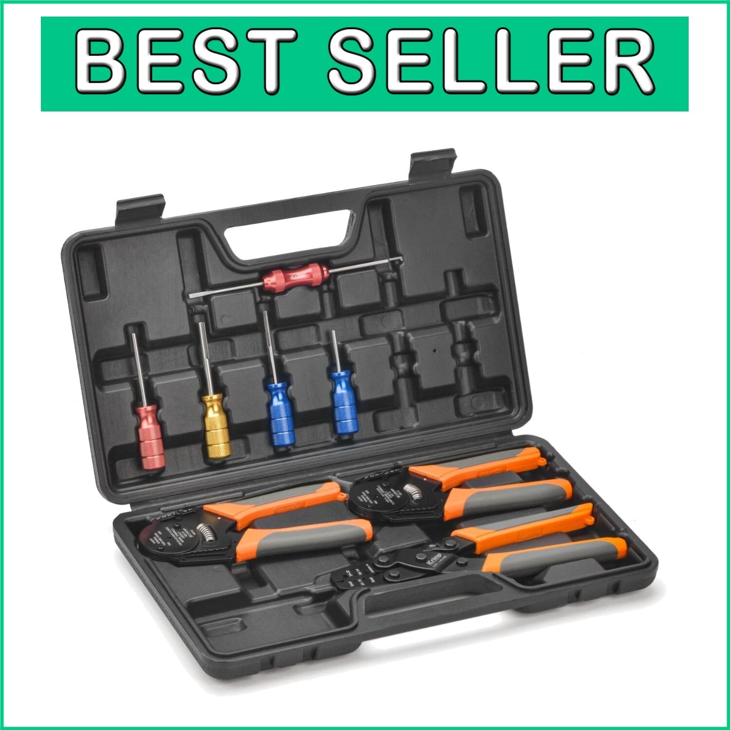 8-Piece iCrimp Crimping Tool Kit for Deutsch Connectors & Weather Pack Terminals