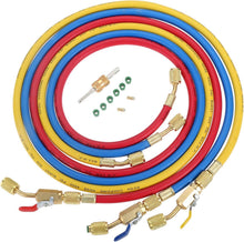 Load image into Gallery viewer, 60-Inch Durable R410A Refrigerant Charging Hose Kit with High Pressure Safety
