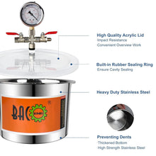 Load image into Gallery viewer, Professional 1.5 Gallon Vacuum Chamber with Transparent Lid for Quality Finish