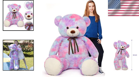 Tezitour 52-Inch Giant Plush Teddy Bear - Ideal Gift for Children and Girlfriend