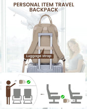 Load image into Gallery viewer, Durable USB Charging Backpack for 15.6 Inch Laptop - Water-Resistant Beige-Khaqi