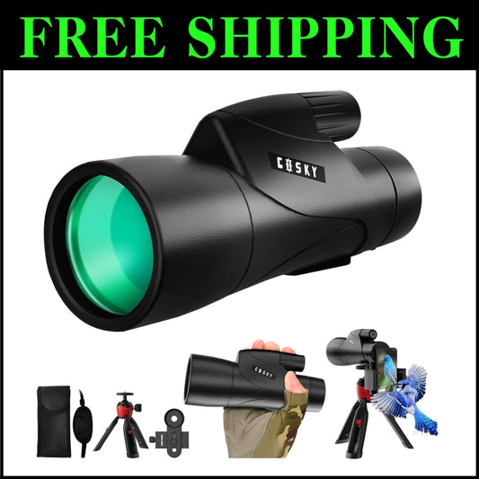 Premium 15x55 Monocular with Twist-Up Eyecup for Comfortable Viewing Experience