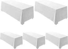 Load image into Gallery viewer, Elegant 5 Pack White 90x132 Inch Tablecloths for Stylish Dining Experiences
