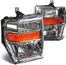 Load image into Gallery viewer, Chrome Amber Headlights Replacement for 08-10 F-250/F-350/F-450/F-550 Super Duty