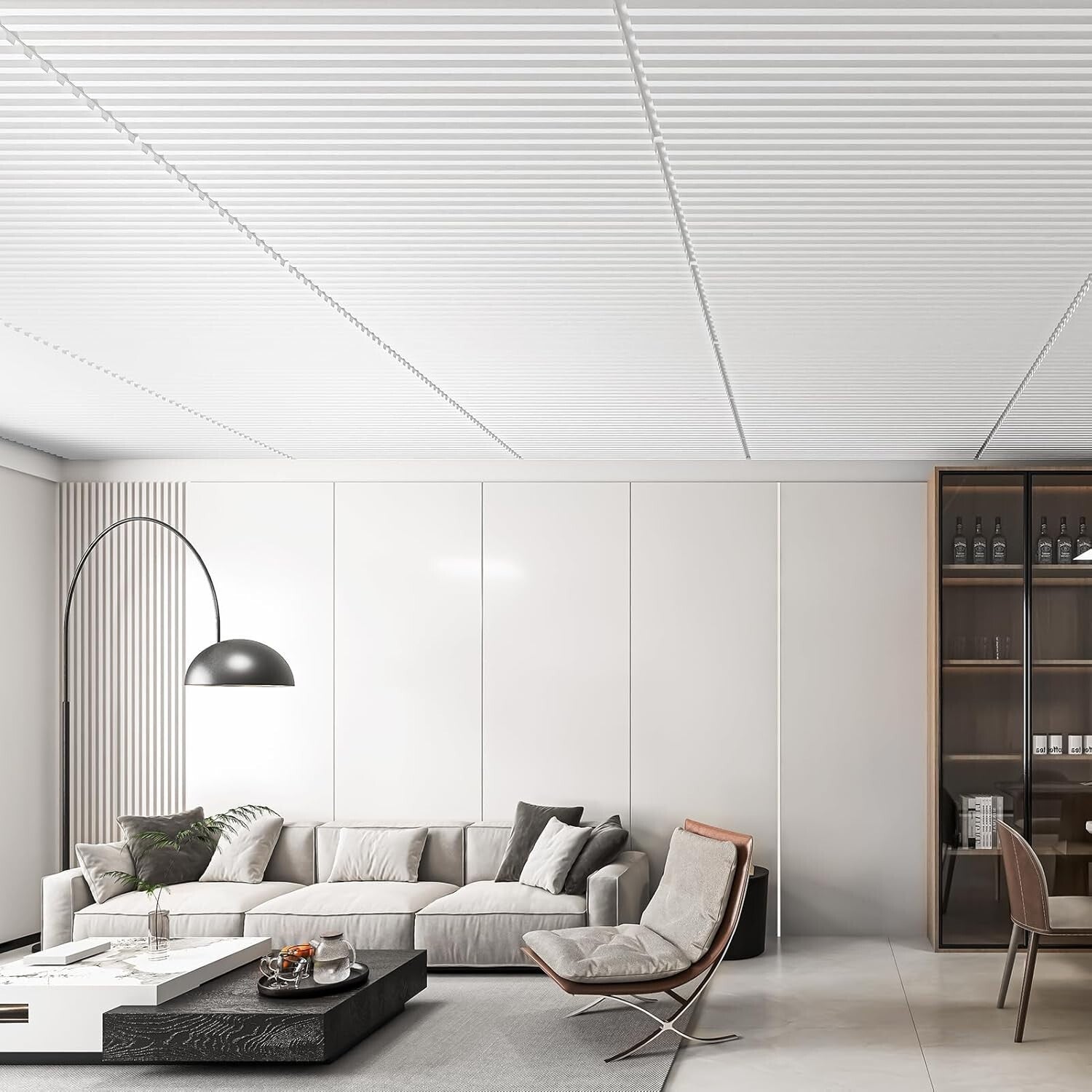 Versatile 24x48in 3D Slat PVC Wall Panels - 12 Packs for Stunning Interiors