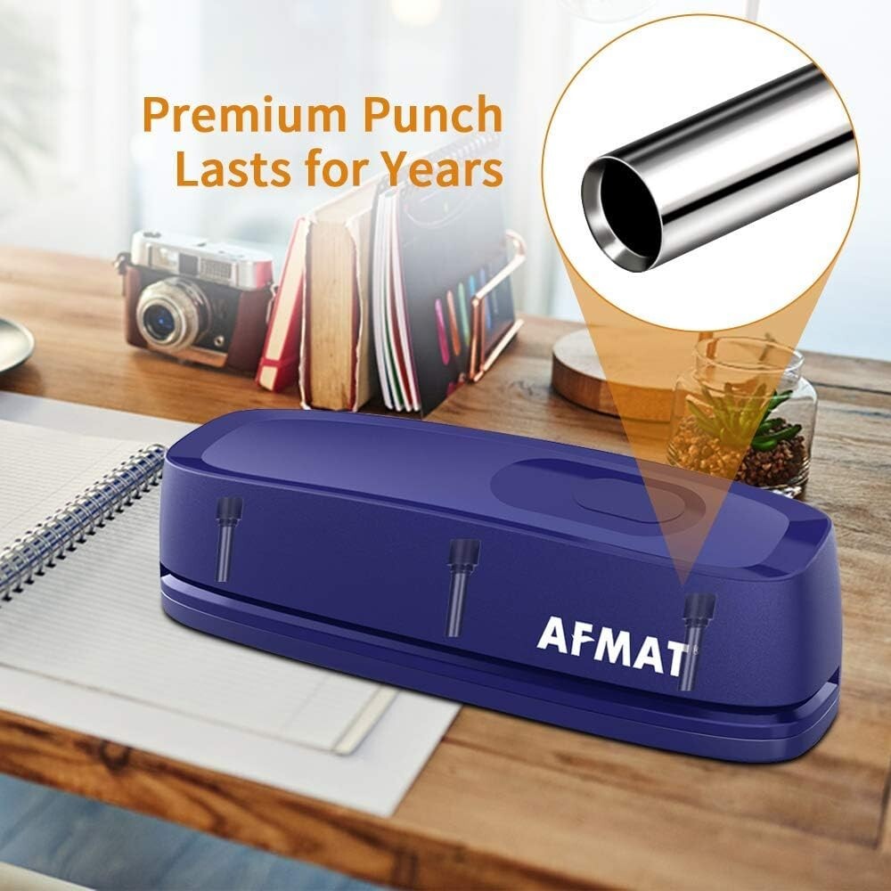 Fast Electric 3 Hole Punch - 20-Sheet Capacity, Effortless Paper Management