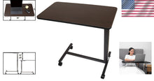 Load image into Gallery viewer, Rolling Bedside Table with Walnut Finish - Ideal for Reading, Eating &amp; Computing