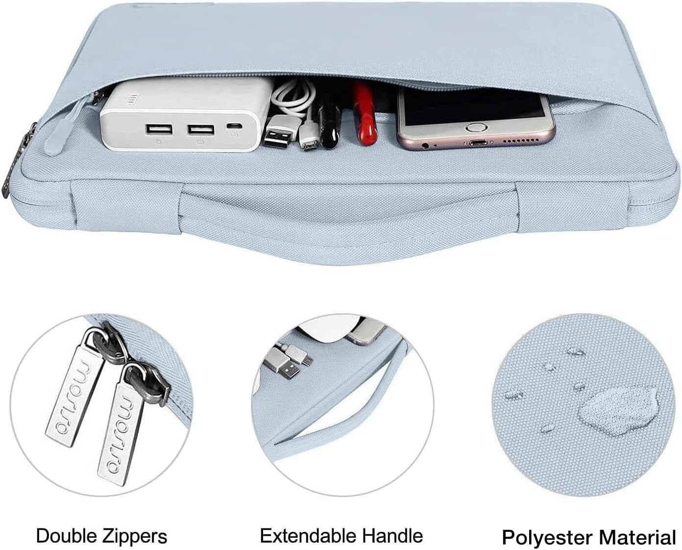Stylish Baby Blue 360-Degree Protective Case & Accessories for MacBook Air 13