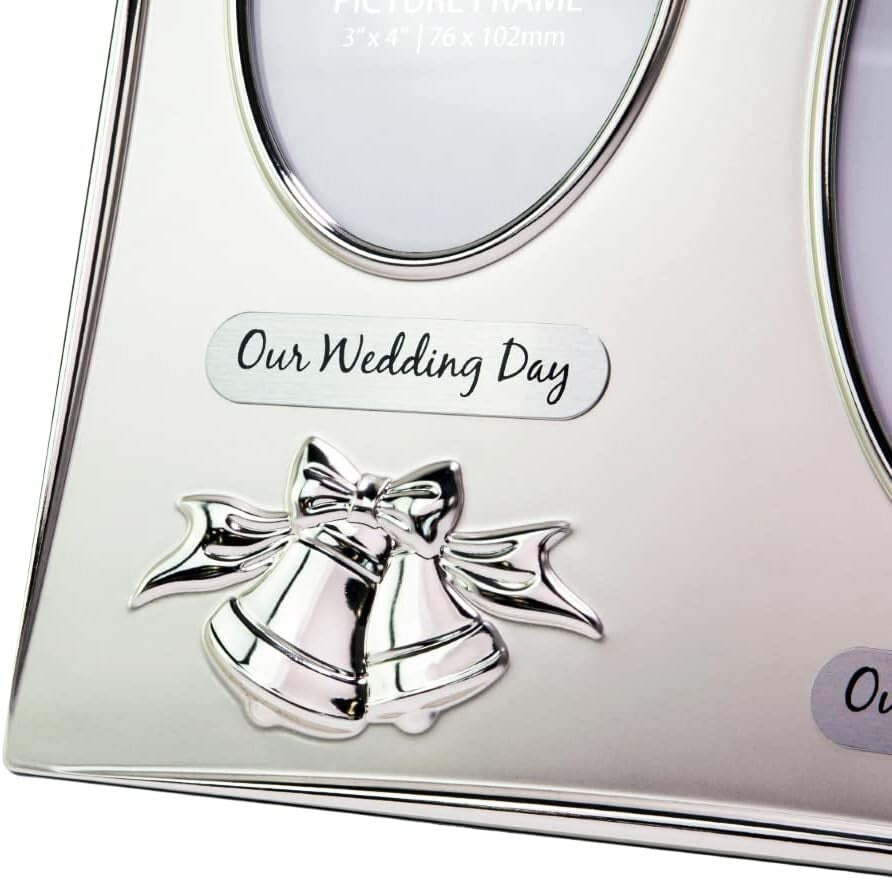 Interchangeable Mat Silver Plated Picture Frame for 25th Wedding Celebrations
