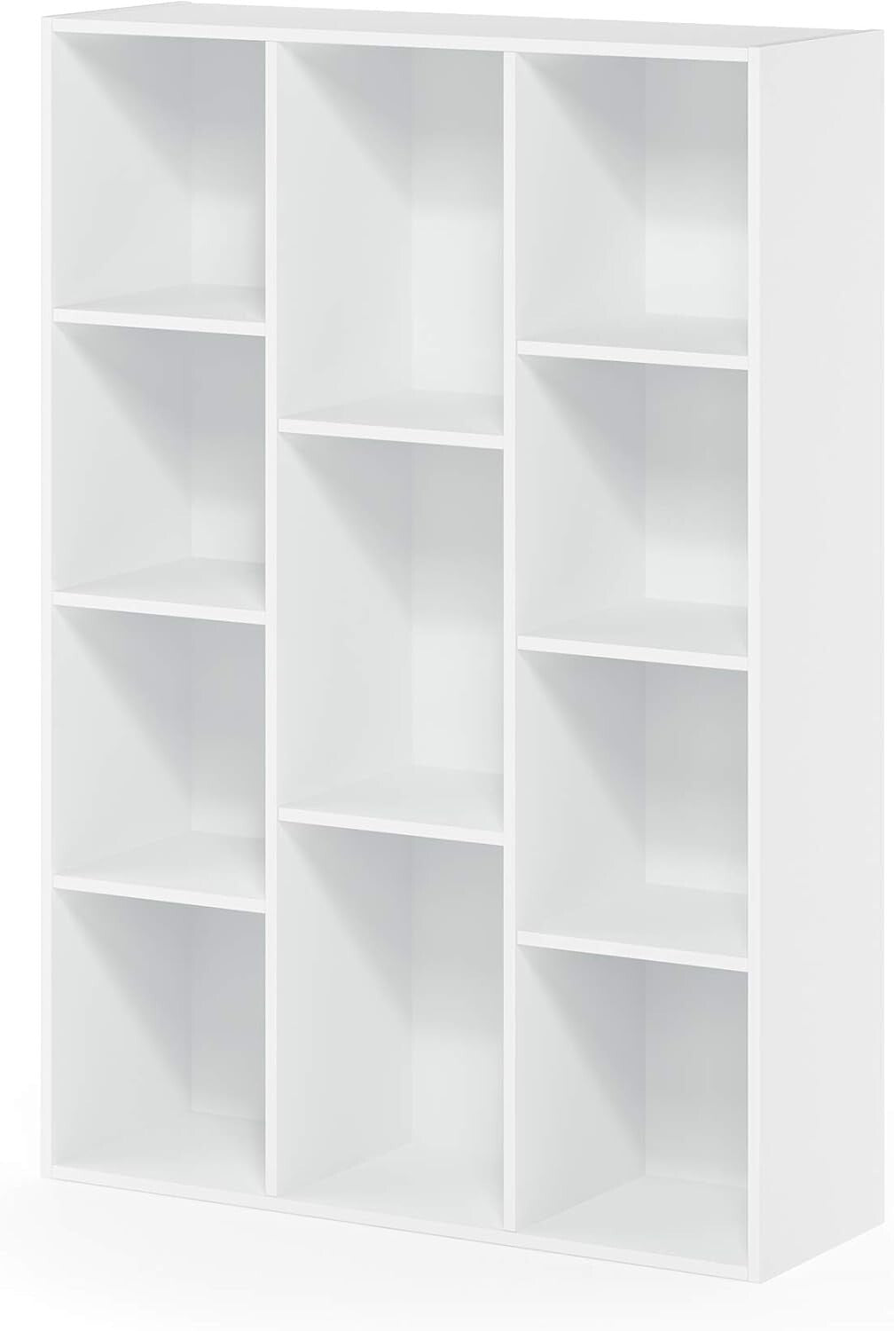 Easy Assembly 11-Cube White Bookcase - Durable Indoor Storage Solution