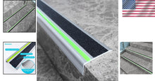 Load image into Gallery viewer, Aluminum Stair Nosing with Anti-Slip &amp; Glow Strip for Enhanced Visibility - 2pc