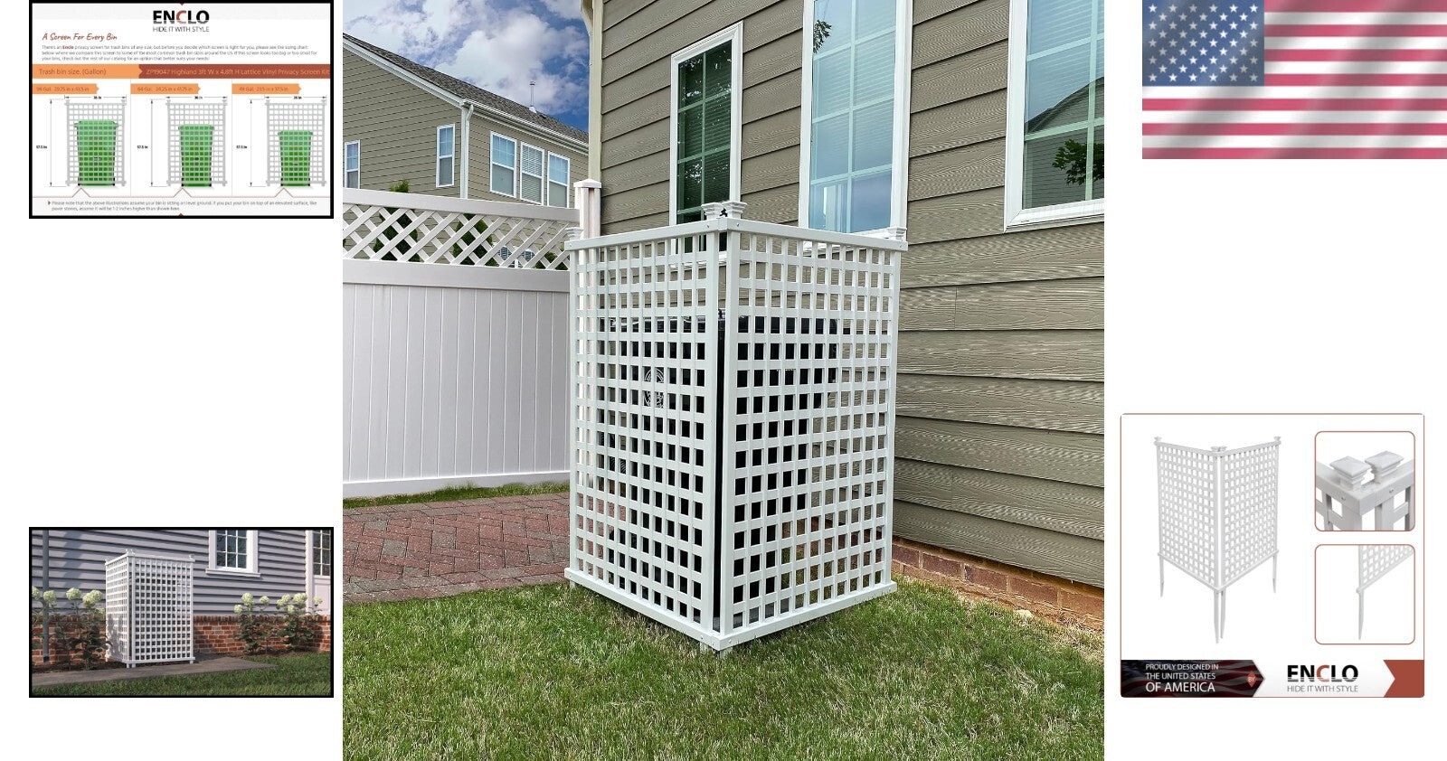 Charming 2-Pack Highland Lattice Privacy Screens 57.5" H x 36" W for Gardens