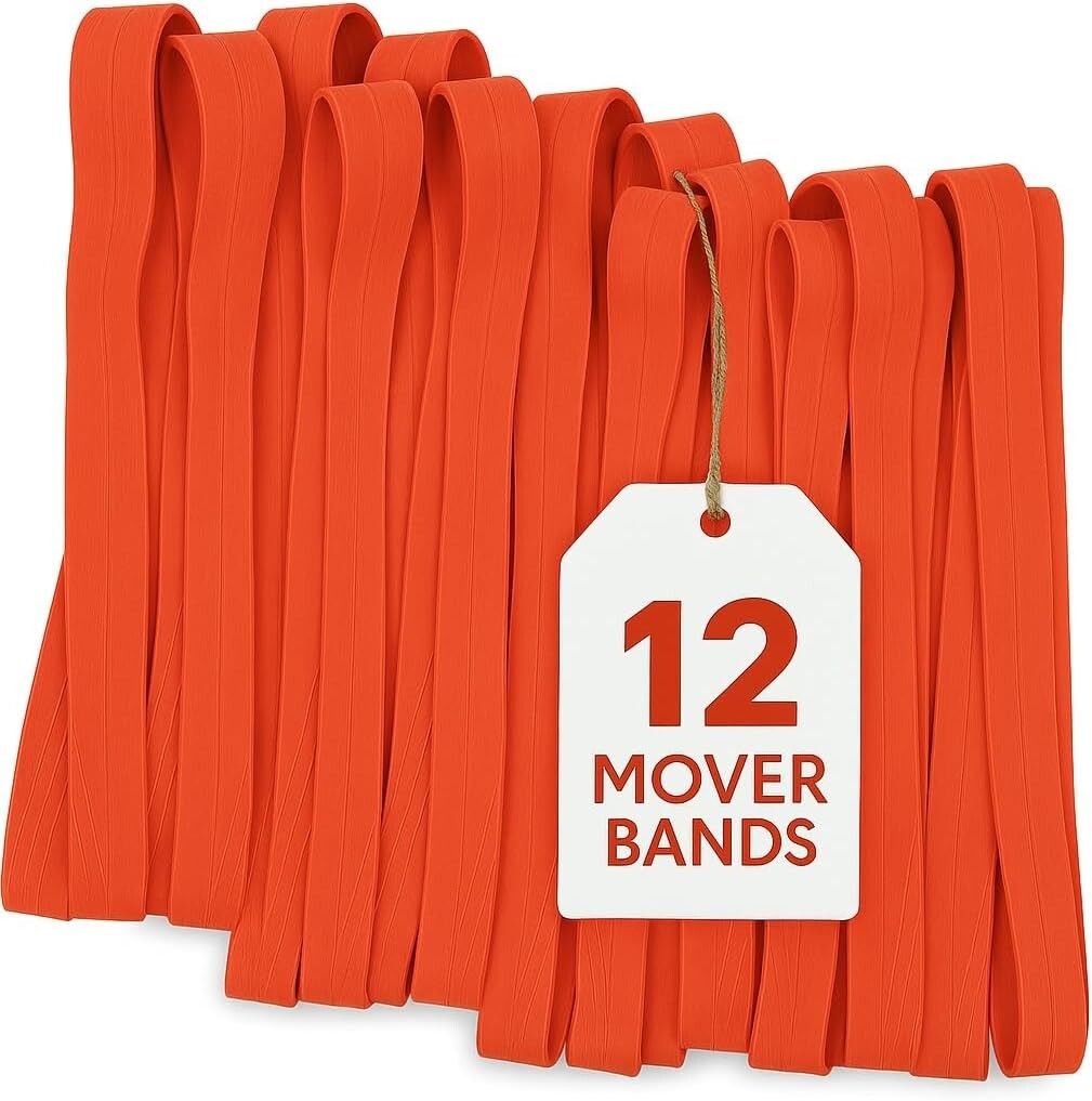 Professional-Grade 42-Inch Rubber Bands - Premium 12-Pack for Moving Essentials