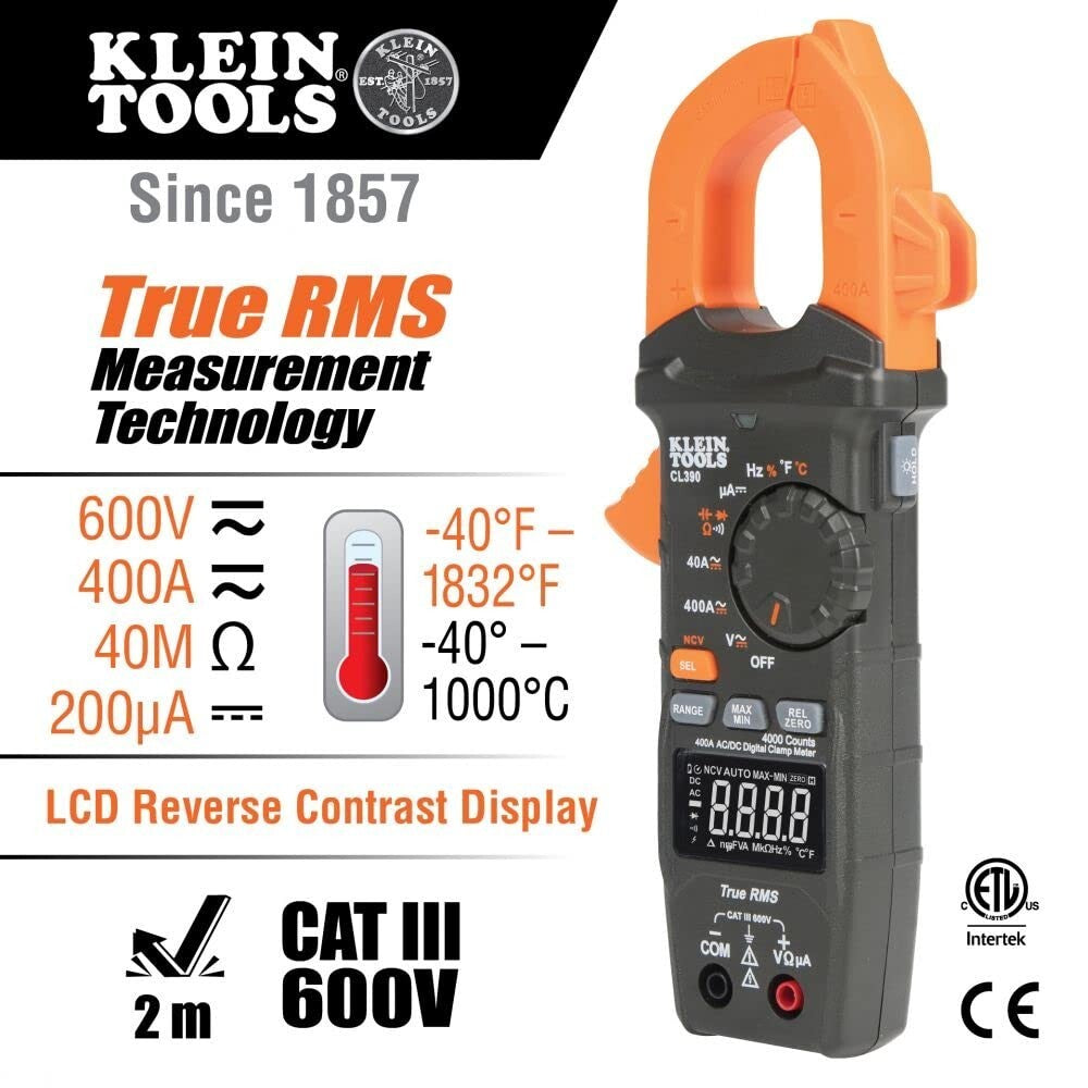 Versatile AC/DC Digital Clamp Meter with Auto-Ranging and True RMS Technology
